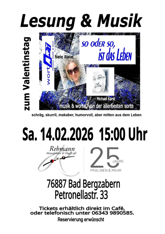 Lesung mit Musik - „So, oder so ist das Leben“